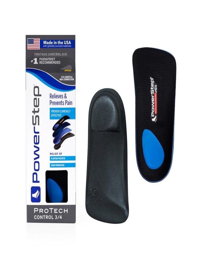 باور ستيب نعال تقويمية PowerStep ProTech Control 3/4 - نعال طبية لعلاج فرط الكب، والتهاب اللفافة الأخمصية، وآلام قوس القدم - توسيد متوسط - كعب من إسفنج فاخر - صنع في الولايات المتحدة الأمريكية (مقاس رجالي 7-8.5، نسائي 9-10.5) - Image 1